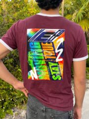 PRINTED ICON'S Ringer Tee "BURGUNDY"