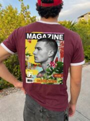 PRINTED ICON'S Ringer Tee "BURGUNDY"