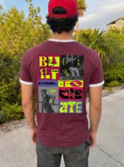PRINTED ICON'S Ringer Tee "BURGUNDY"