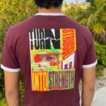 PRINTED ICON'S Ringer Tee "BURGUNDY"