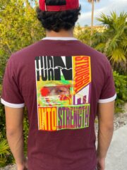 PRINTED ICON'S Ringer Tee "BURGUNDY"