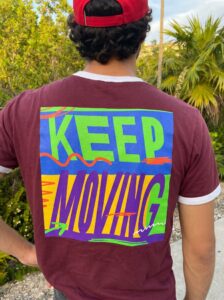 PRINTED ICON'S Ringer Tee "BURGUNDY"